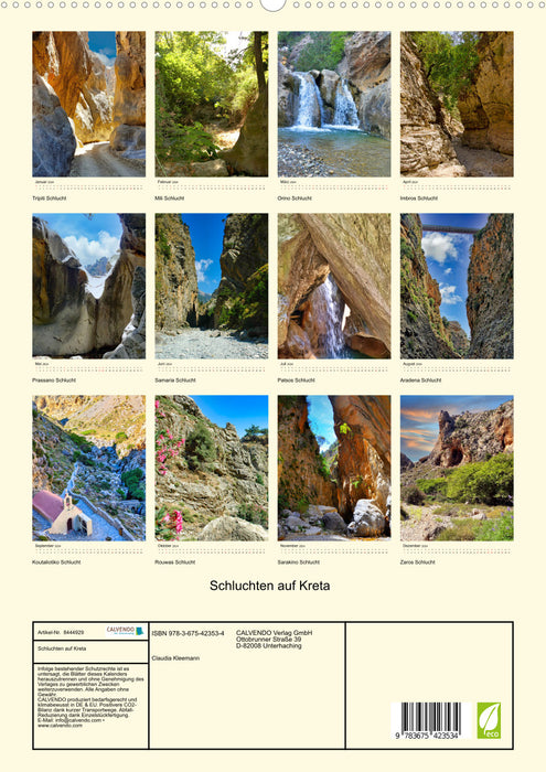 Schluchten auf Kreta (CALVENDO Premium Wandkalender 2024)