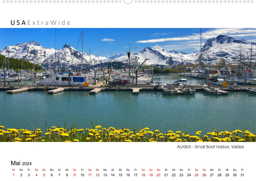 Journey of discovery through ALASKA panoramic images (CALVENDO wall calendar 2024) 