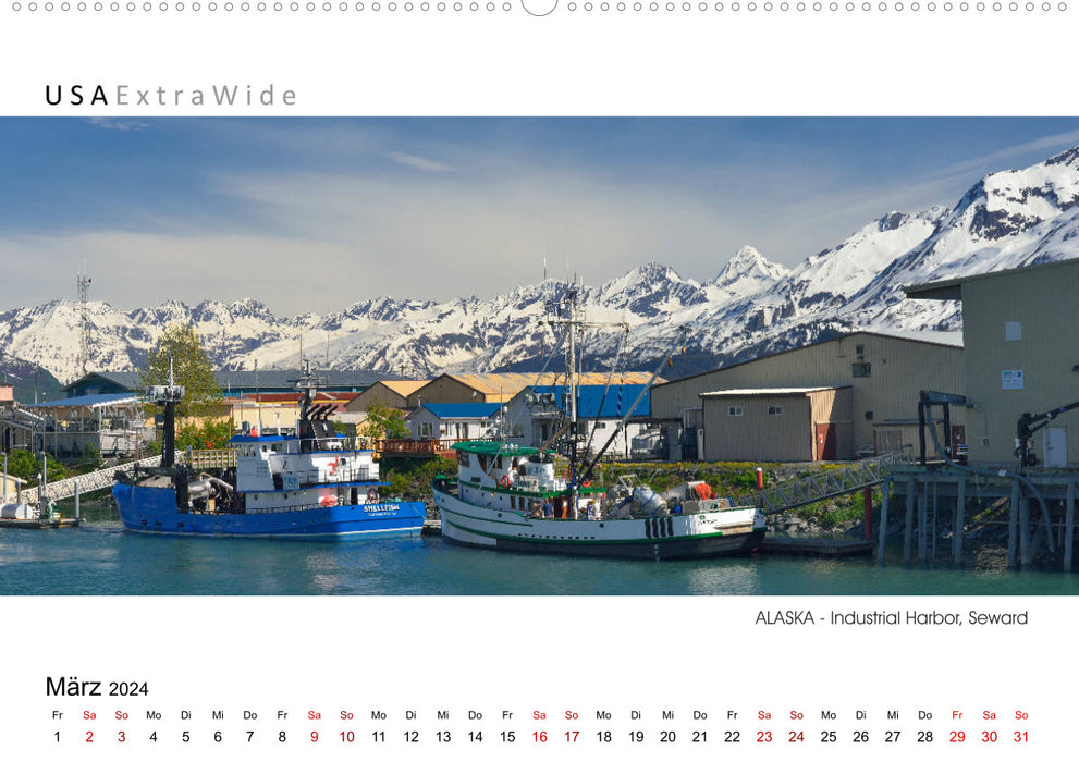 Journey of discovery through ALASKA panoramic images (CALVENDO Premium Wall Calendar 2024) 