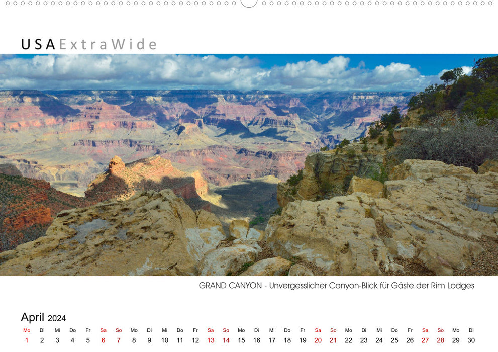 GRAND CANYON Panoramabilder (CALVENDO Premium Wandkalender 2024)