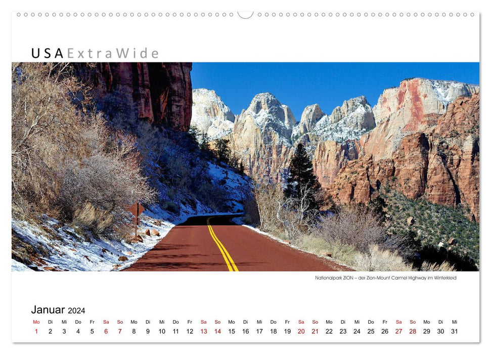 Impressionen vom Nationalpark ZION Panoramabilder (CALVENDO Wandkalender 2024)