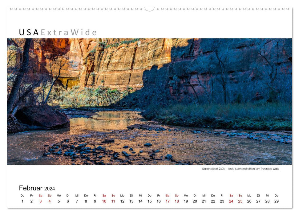 Impressionen vom Nationalpark ZION Panoramabilder (CALVENDO Wandkalender 2024)