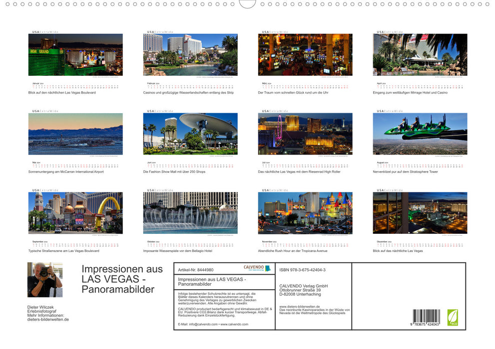 Impressionen aus LAS VEGAS Panoramabilder (CALVENDO Wandkalender 2024)