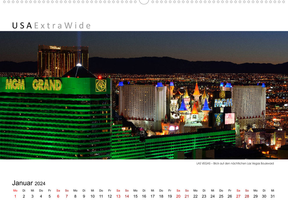 Impressionen aus LAS VEGAS Panoramabilder (CALVENDO Premium Wandkalender 2024)