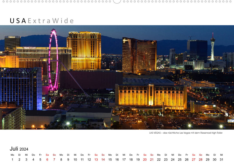 Impressionen aus LAS VEGAS Panoramabilder (CALVENDO Premium Wandkalender 2024)