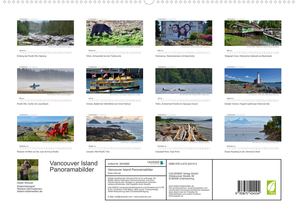 VANCOUVER ISLAND Panoramabilder (CALVENDO Premium Wandkalender 2024)