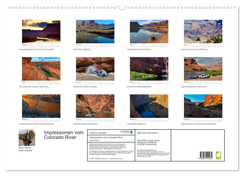 Impressions du fleuve Colorado (calendrier mural CALVENDO 2024) 