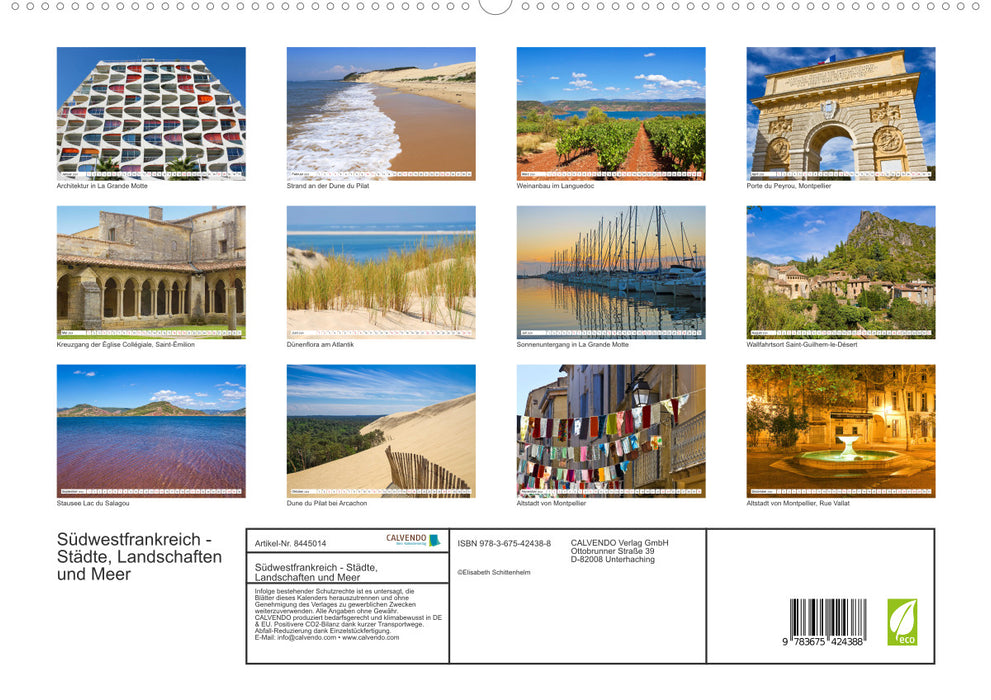 Südwestfrankreich - Städte, Landschaften und Meer (CALVENDO Premium Wandkalender 2024)
