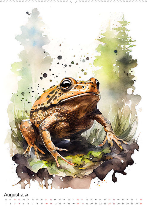 Forest animals in watercolor - local animal species (CALVENDO wall calendar 2024) 