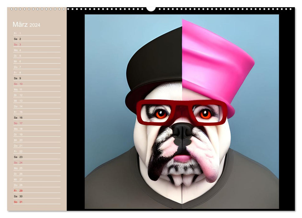 Graphique PoP Art Bulldog (Calvendo mural CALVENDO 2024) 