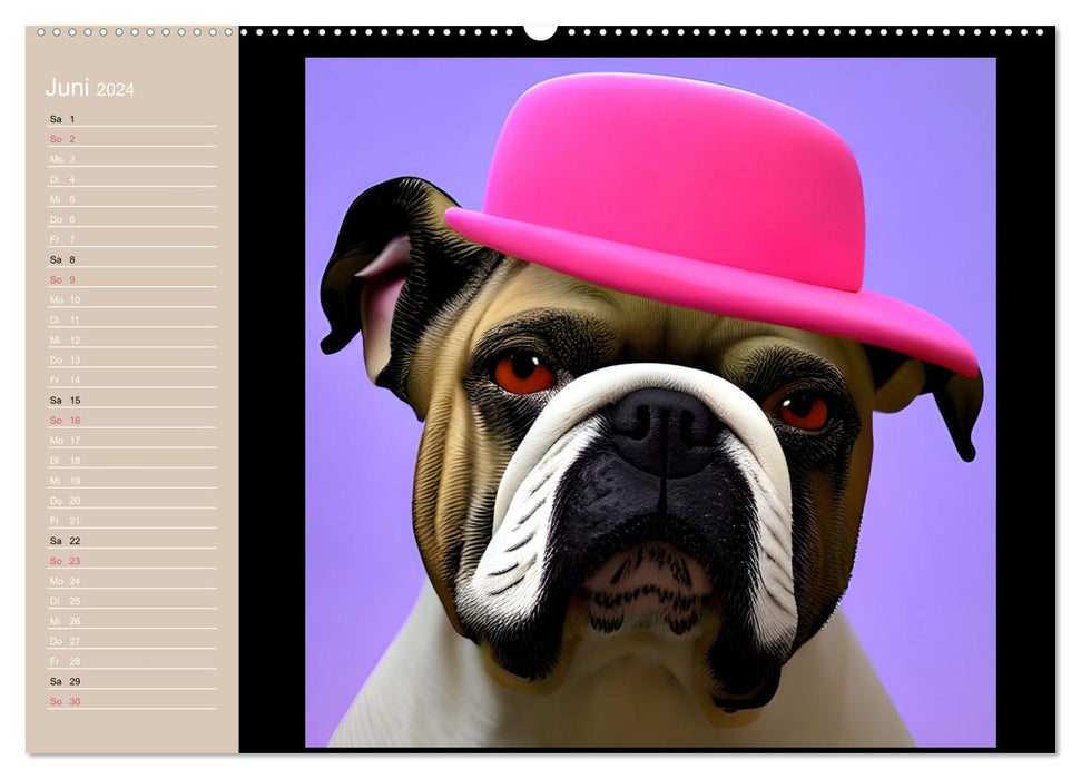 Graphic PoP Art Bulldogge (CALVENDO Wandkalender 2024)