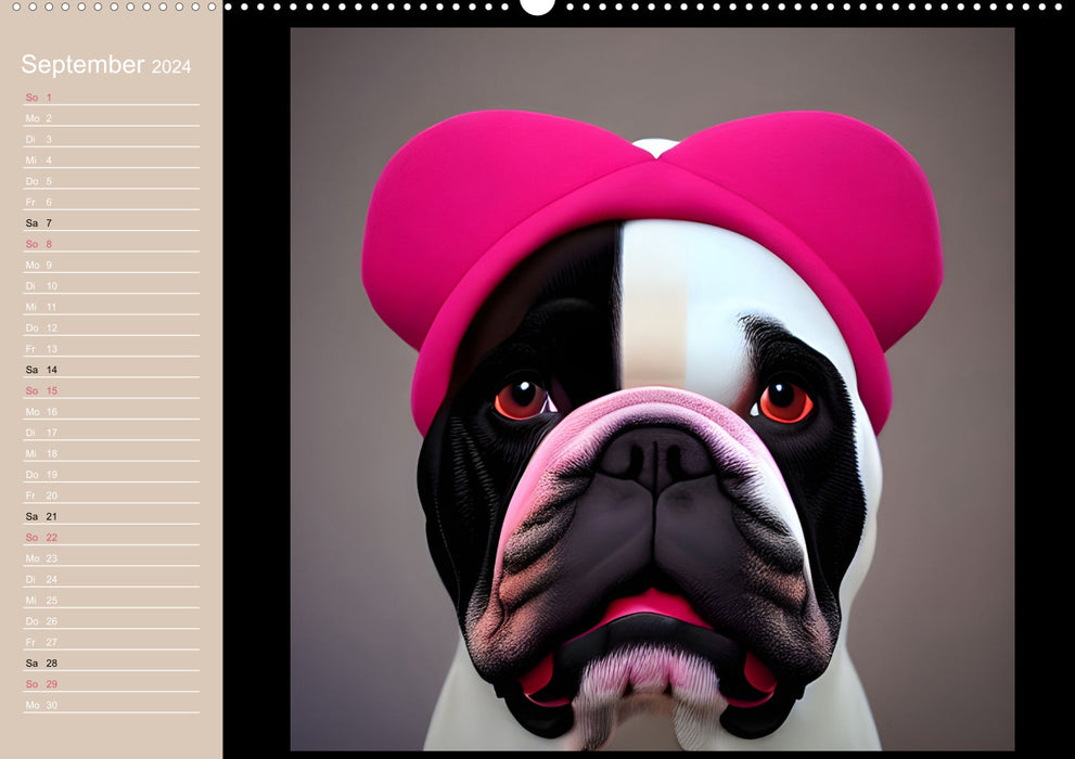 Graphic PoP Art Bulldog (CALVENDO Wall Calendar 2024) 
