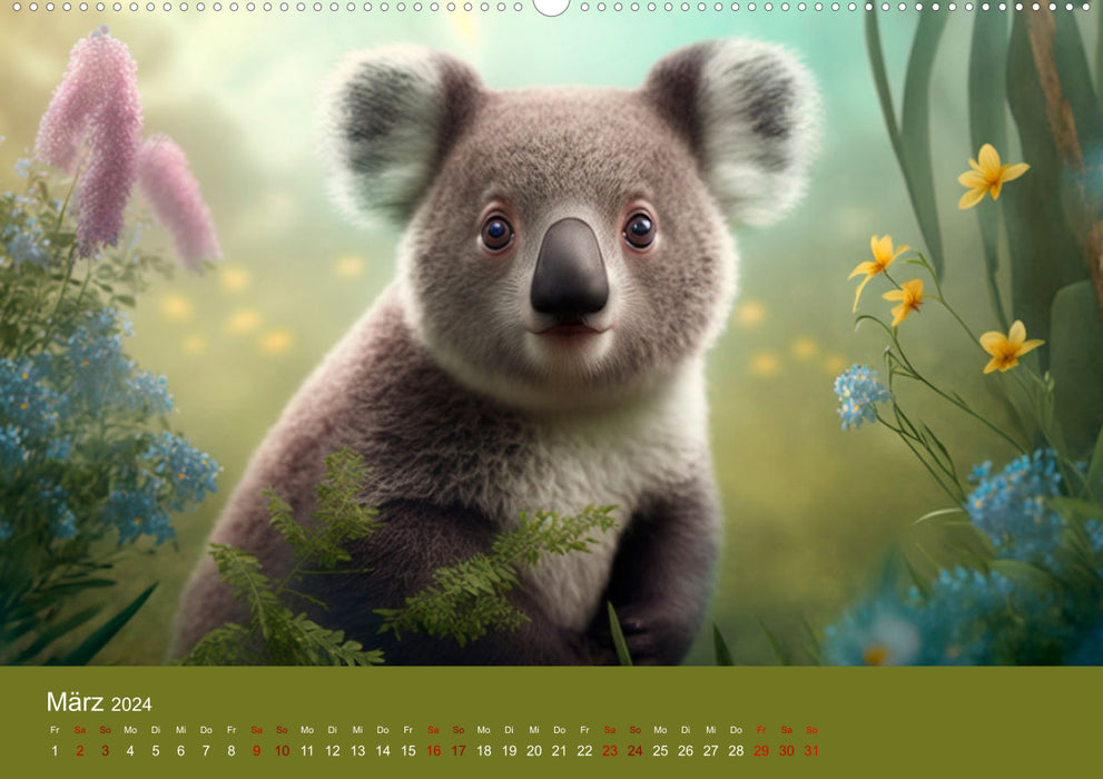 Les koalas sont en liberté ! Une année pleine de plaisir avec les ours (Calendrier mural CALVENDO Premium 2024) 