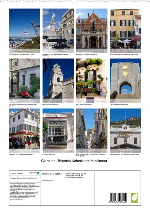 Gibraltar - British colony on the Mediterranean (CALVENDO Premium Wall Calendar 2024) 