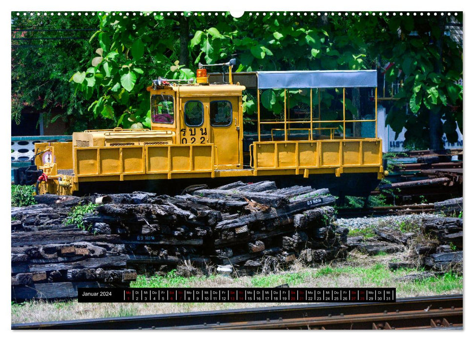 By train through Thailand by Ralf Kretschmer (CALVENDO Premium Wall Calendar 2024) 