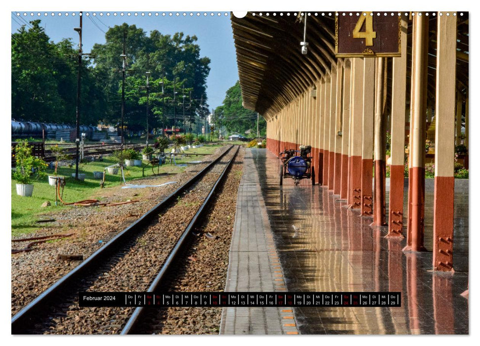 By train through Thailand by Ralf Kretschmer (CALVENDO Premium Wall Calendar 2024) 