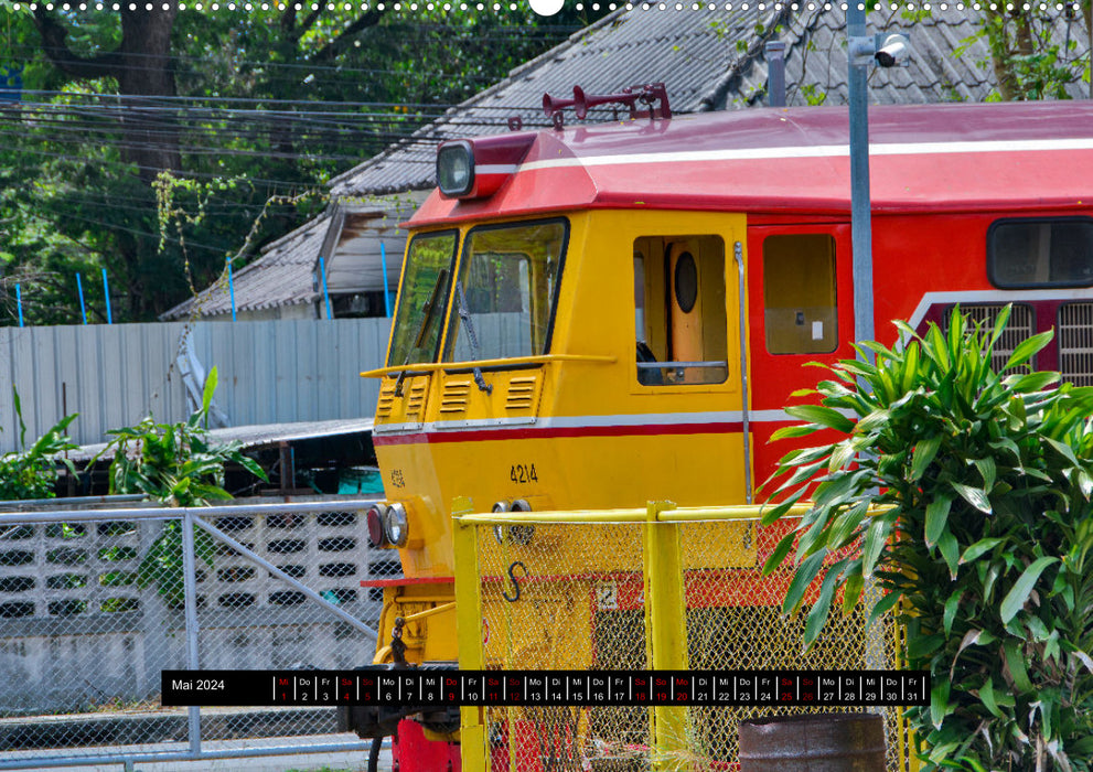 By train through Thailand by Ralf Kretschmer (CALVENDO Premium Wall Calendar 2024) 