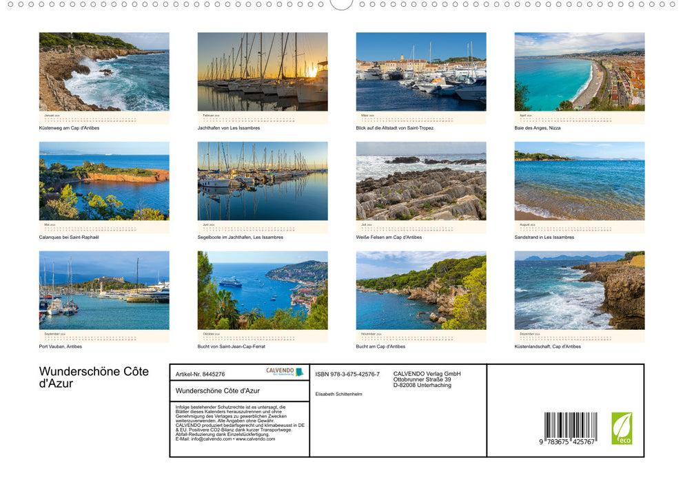 Beautiful Côte d'Azur (CALVENDO Premium Wall Calendar 2024) 