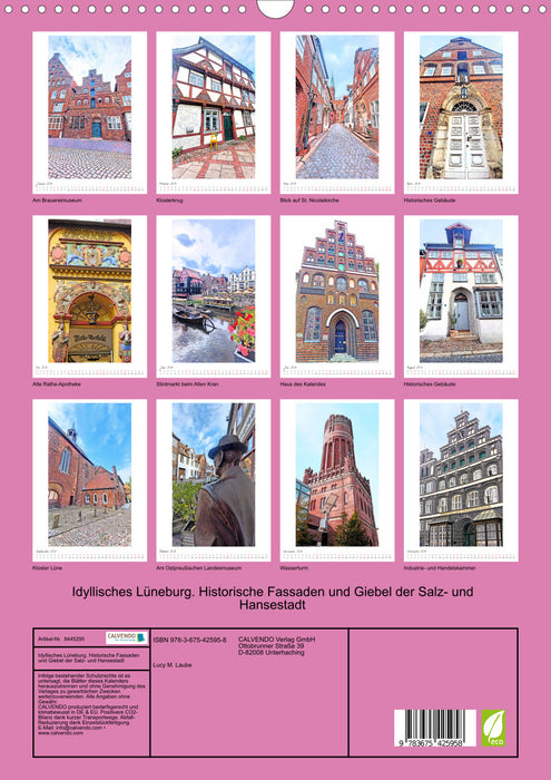 Idyllic Lüneburg. Historical facades and gables of the salt and Hanseatic city (CALVENDO wall calendar 2024) 