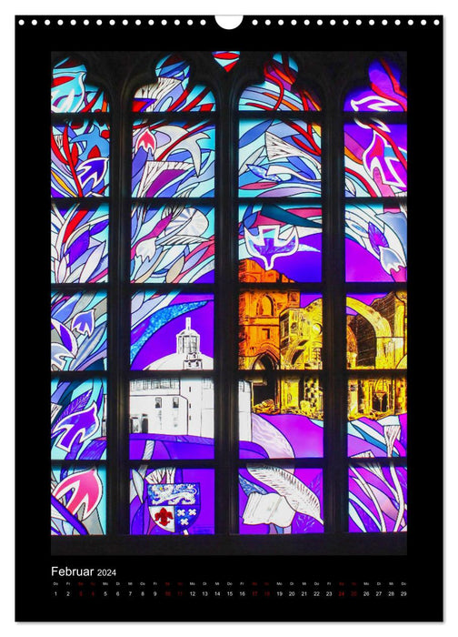 Church window - sacred glass art (CALVENDO wall calendar 2024) 