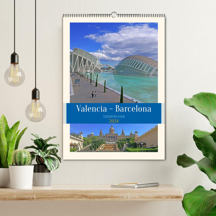 Valencia - Barcelona Terminplaner (CALVENDO Wandkalender 2024)