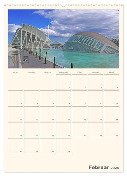 Valence - Planificateur de rendez-vous Barcelone (Calvendo Premium Wall Calendar 2024) 