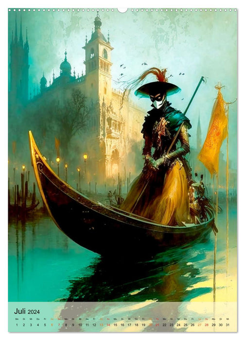 Venedig Karneval (CALVENDO Premium Wandkalender 2024)