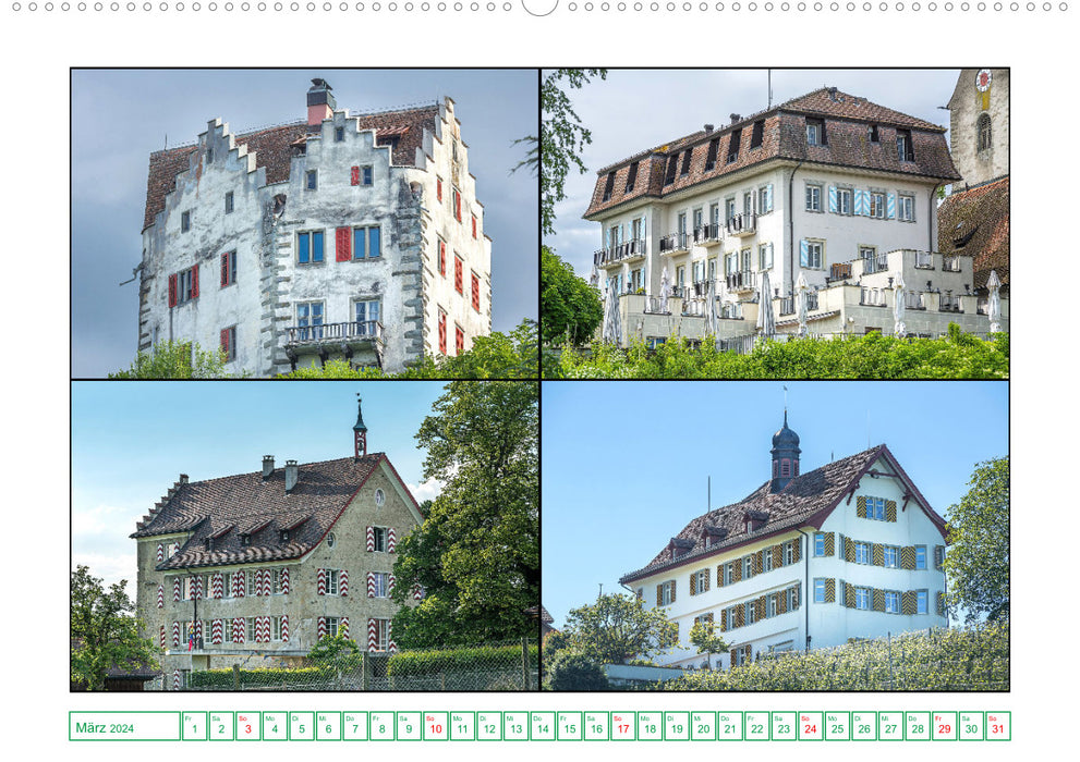 Châteaux et forteresses du nord de la Suisse (calendrier mural CALVENDO 2024) 