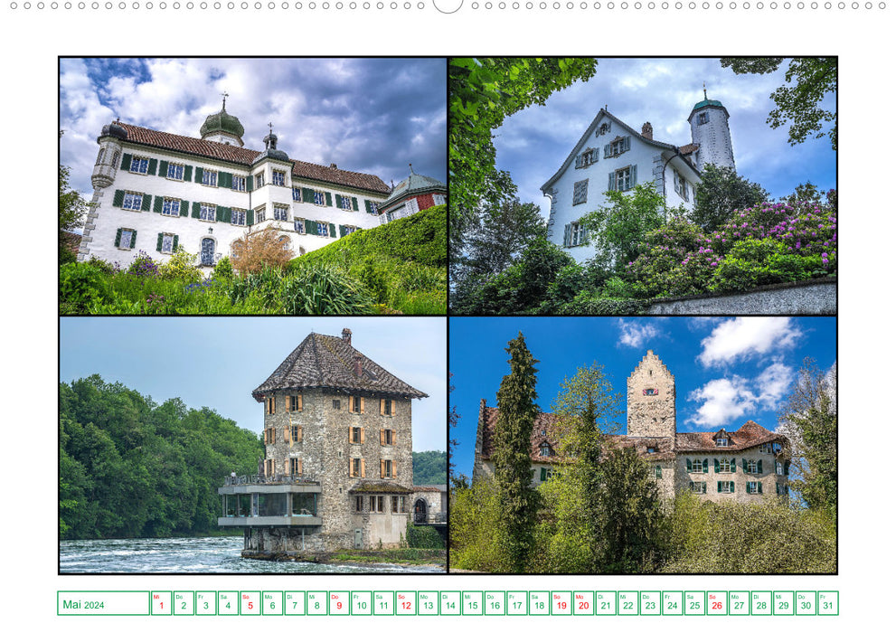 Schlösser und Burgen in der nördlichen Schweiz (CALVENDO Wandkalender 2024)