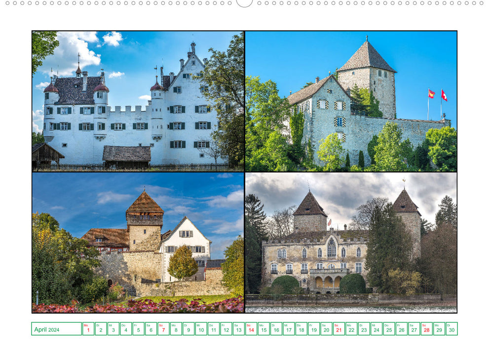 Châteaux et forteresses du nord de la Suisse (Calendrier mural CALVENDO Premium 2024) 
