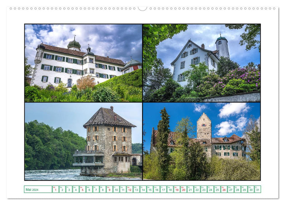 Schlösser und Burgen in der nördlichen Schweiz (CALVENDO Premium Wandkalender 2024)