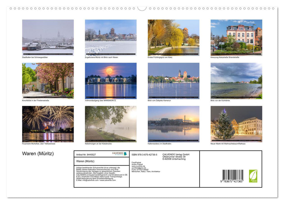 Waren (Müritz) in der Mecklenburgischen Seenplatte (CALVENDO Premium Wandkalender 2024)