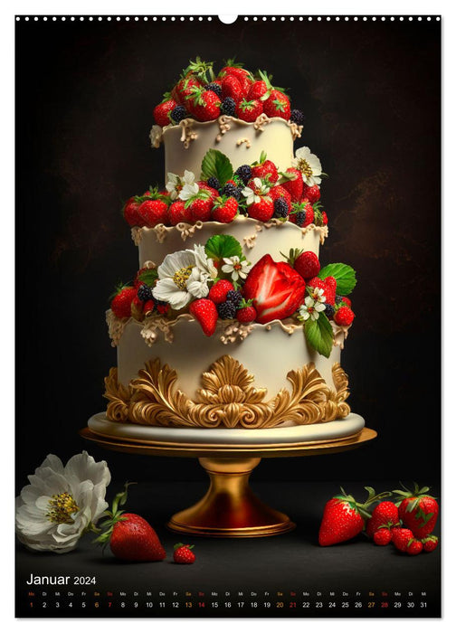 Zur Hochzeit eine Torte (CALVENDO Premium Wandkalender 2024)