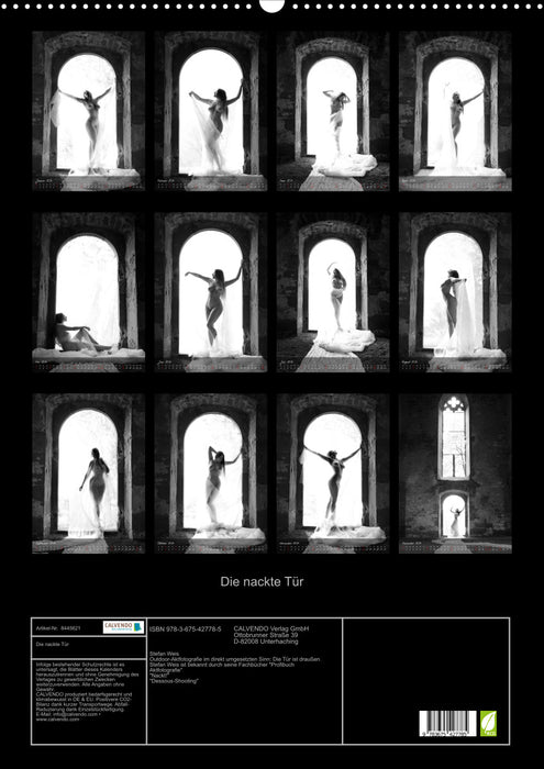 Die nackte Tür - Outdoor Aktfotografie in schwarzweiß (CALVENDO Wandkalender 2024)