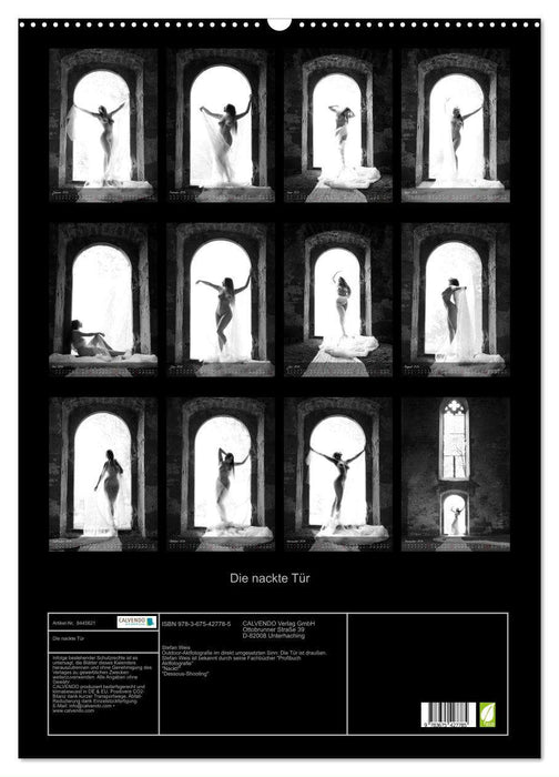 Die nackte Tür - Outdoor Aktfotografie in schwarzweiß (CALVENDO Wandkalender 2024)