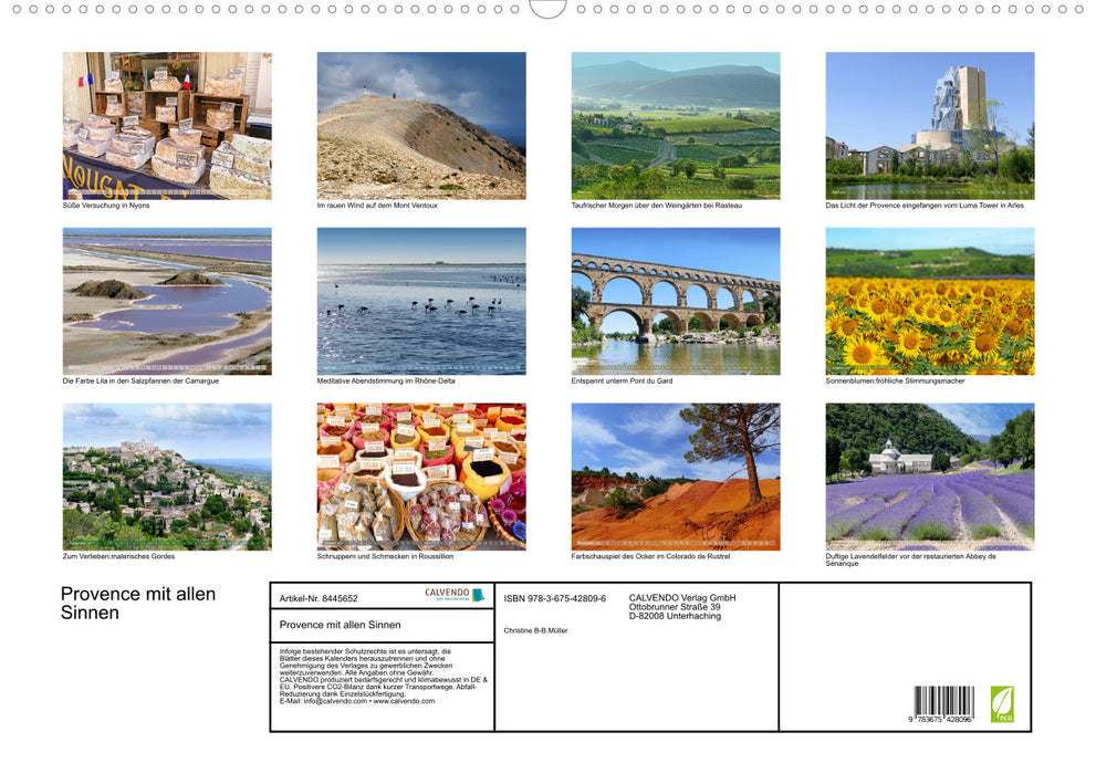 Provence mit allen Sinnen (CALVENDO Wandkalender 2024)