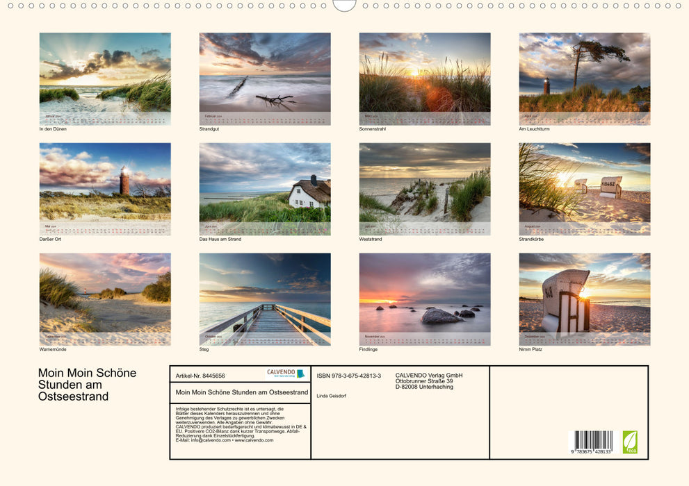 Moin Moin Beautiful hours on the Baltic Sea beach (CALVENDO wall calendar 2024) 