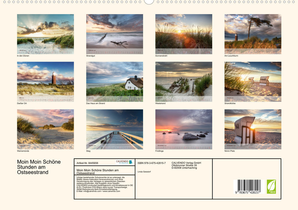 Moin Moin Belles heures sur la plage de la mer Baltique (Calvendo Premium Wall Calendar 2024) 