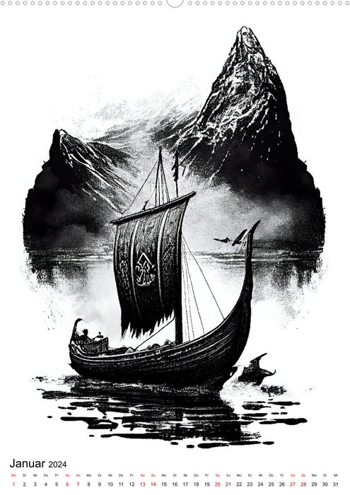 Monde et mythologie des Vikings (Calendrier mural CALVENDO 2024) 