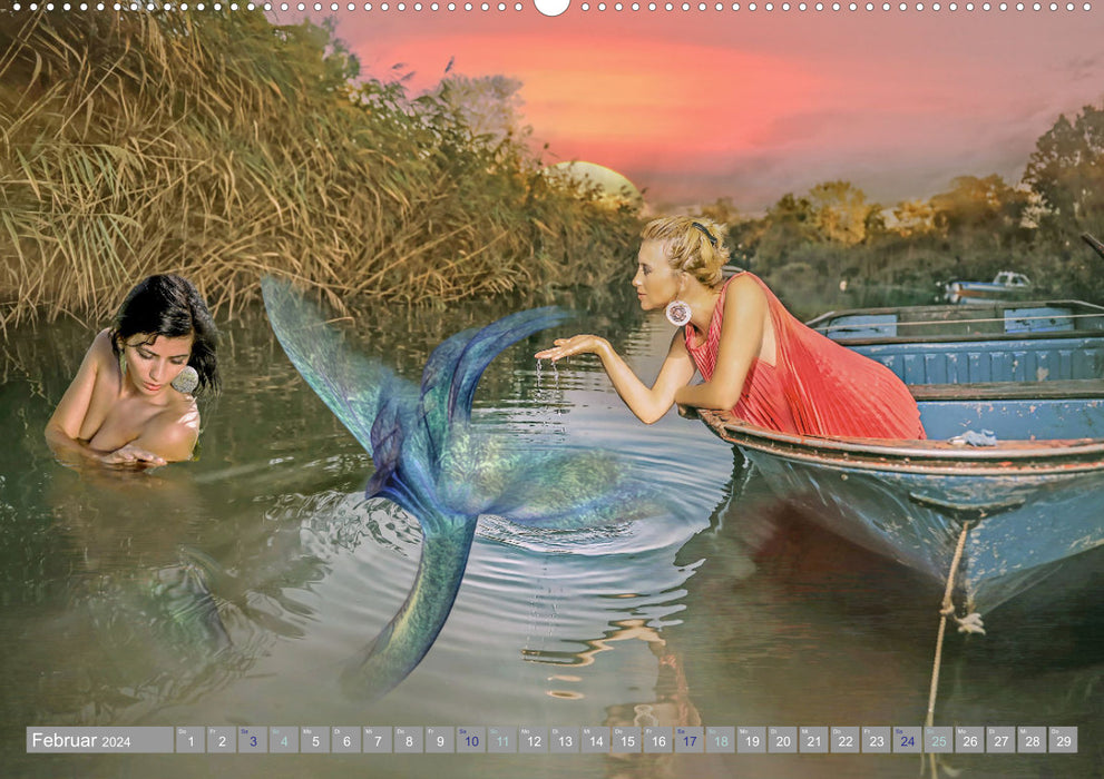 Meerjungfrauen Zauberwesen (CALVENDO Premium Wandkalender 2024)