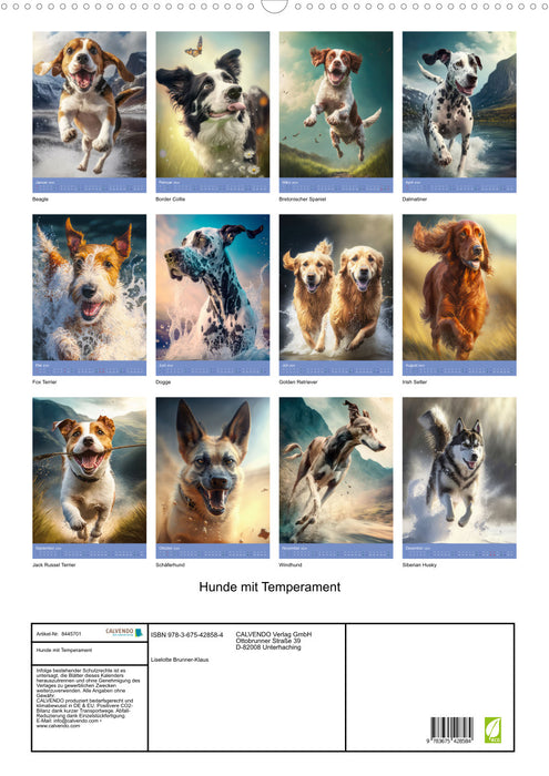 Dogs with temperament (CALVENDO wall calendar 2024) 