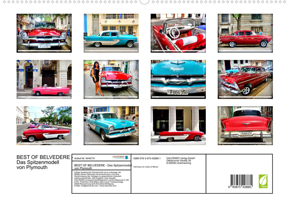BEST OF BELVEDERE - Das Spitzenmodell von Plymouth (CALVENDO Premium Wandkalender 2024)