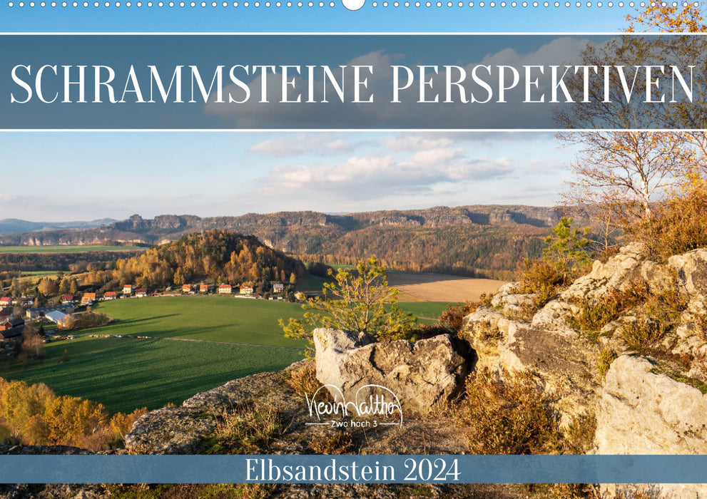 Schrammsteine ​​Perspectives - Elbe Sandstone (CALVENDO Wall Calendar 2024) 