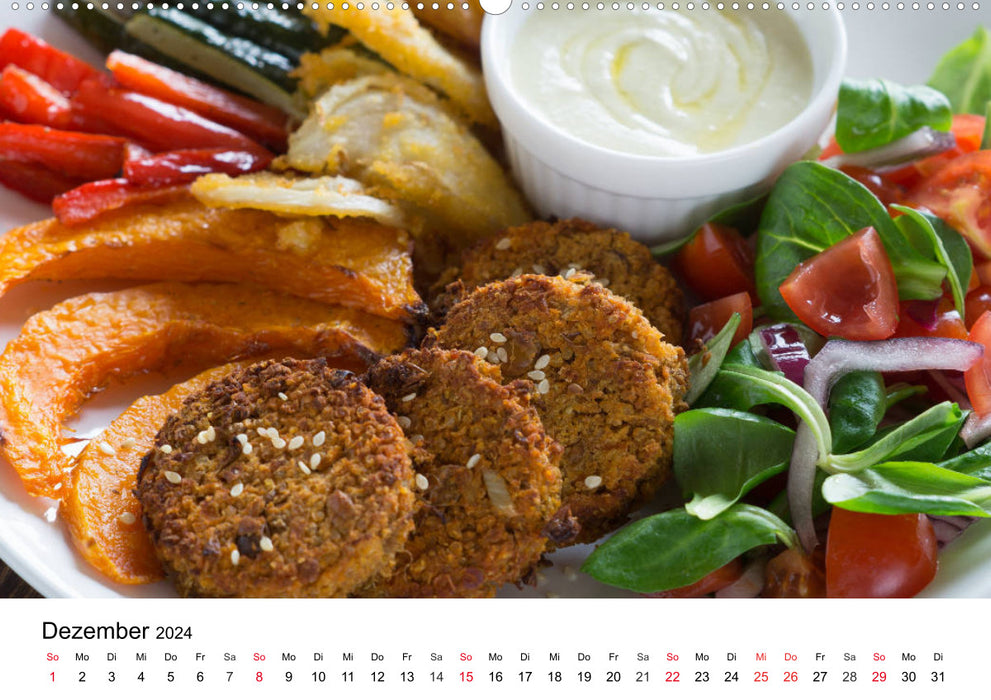 Vegan dishes. Varied, creative and delicious (CALVENDO wall calendar 2024) 