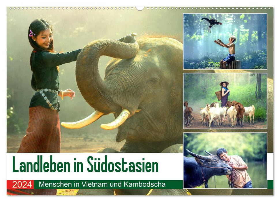 Landleben in Südostasien. Menschen in Vietnam und Kambodscha (CALVENDO Wandkalender 2024)
