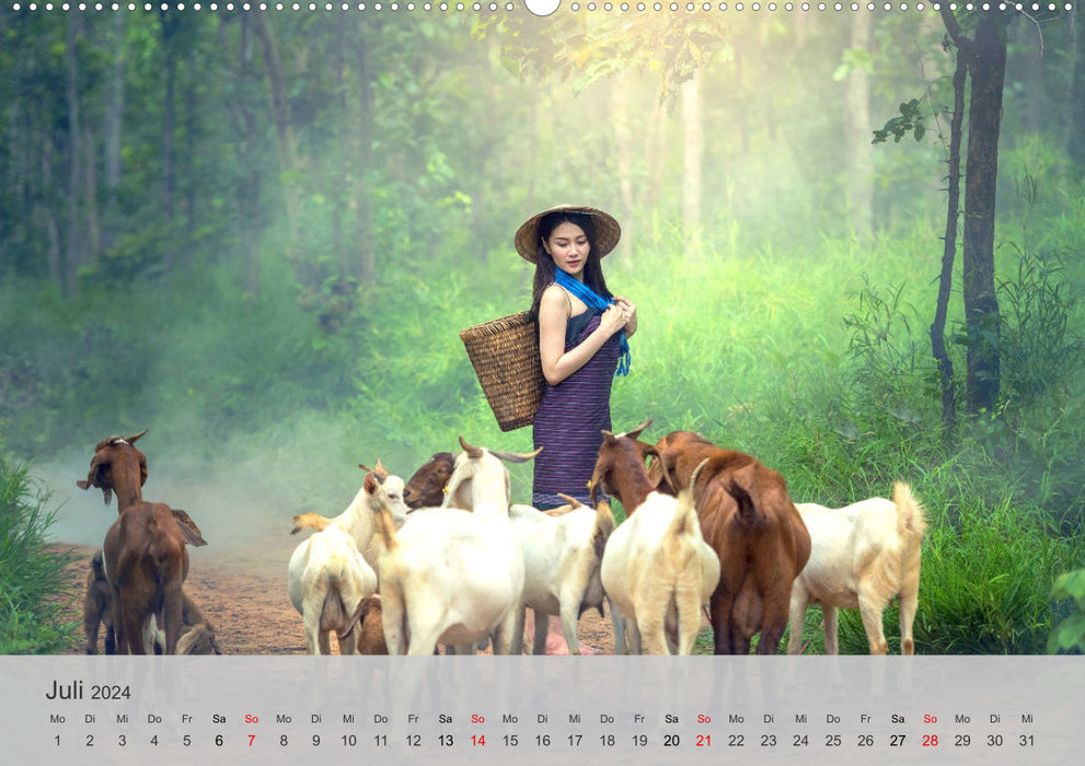 Landleben in Südostasien. Menschen in Vietnam und Kambodscha (CALVENDO Wandkalender 2024)