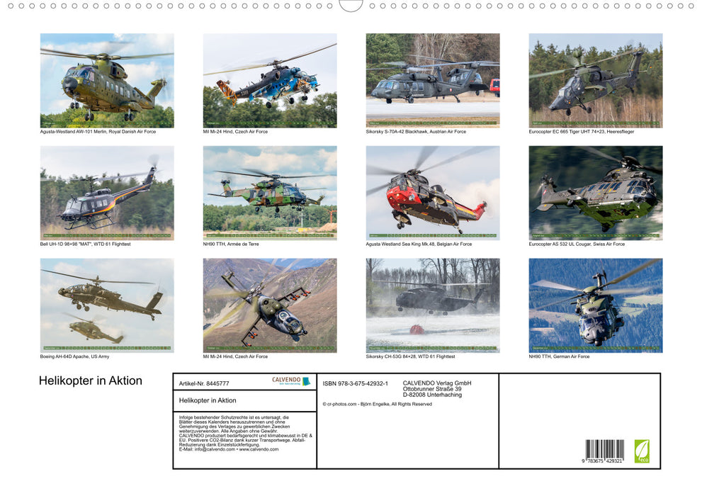 Helicopter in action (CALVENDO wall calendar 2024) 