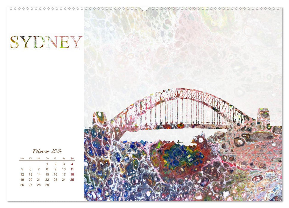 Colorful metropolises - artistic skylines of well-known world cities (CALVENDO wall calendar 2024) 