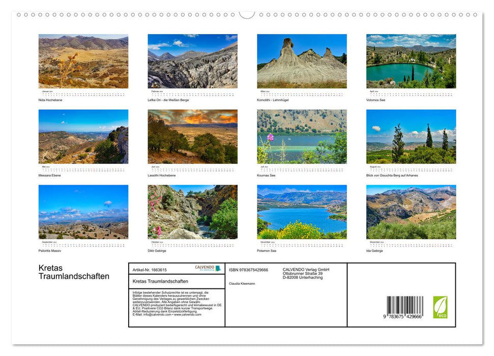 Kretas Traumlandschaften (CALVENDO Premium Wandkalender 2024)