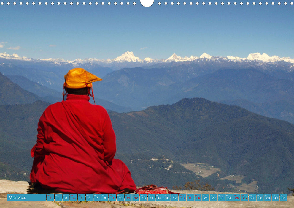Bhutan - Frieden und Glück im Himalaya (CALVENDO Wandkalender 2024)